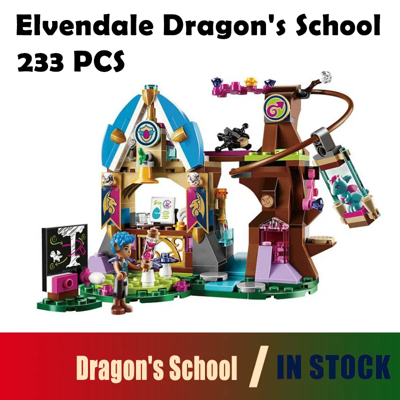 

Compatible with Lego Elves Model Building Blocks 10501 Elvendale Dragon's School brick 41173 Friends Buildable Educational toys