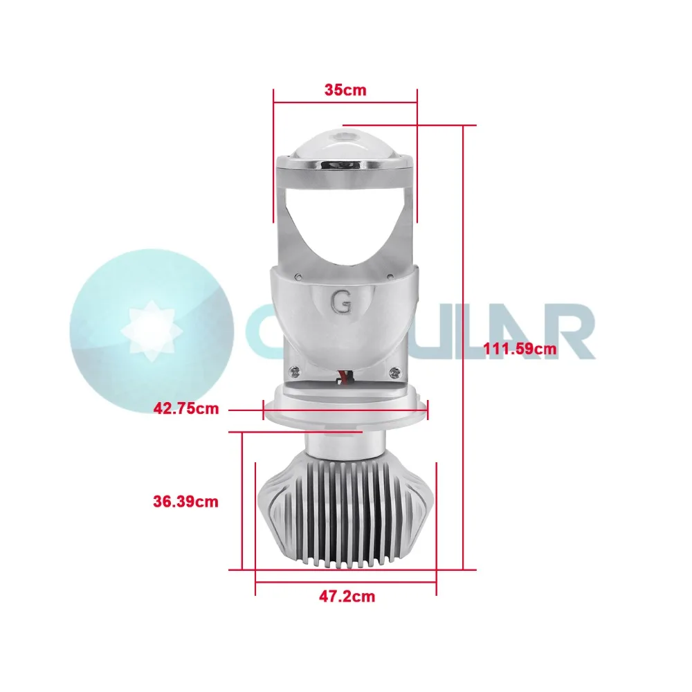 80 Вт/пара лампа H4 светодиодный мини проектор Объектив automobles Светодиодный лампа светодиодный Conversion Kit Hi/короче спереди и длиннее сзади) луч фары 12 V/24 V 6000K HID преобразователь