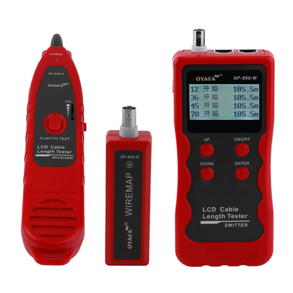 

NOYAFA Multifunctional NF-868W Cable Wire Tracker Tester Errors Fault Checker Length Tester 8 Remote Units Backlight Function