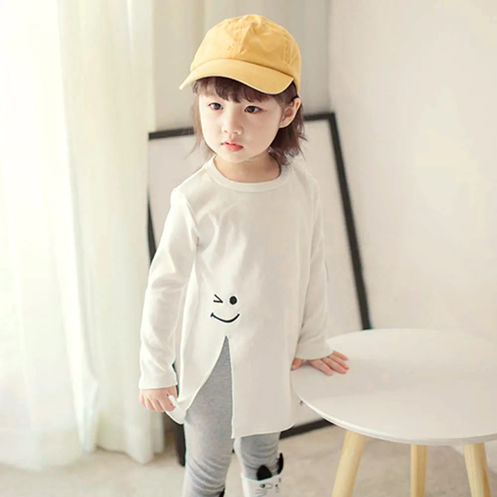 

MUQGEW Tshirt Kids Fashion T-Shirts Girl T Shirt Baby Clothes Smile Long Sleeve Children's Clothing Toddler Infant Tees Tops