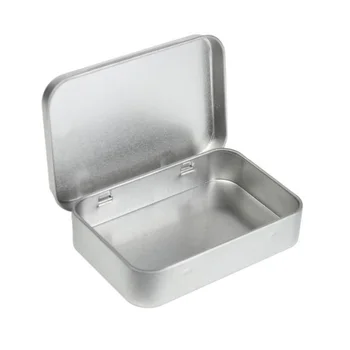 

Gift Boxes 100pcs Plain silver tin box 8.8x6x1.8cm, rectangle tea mint candy business card usb storage box case