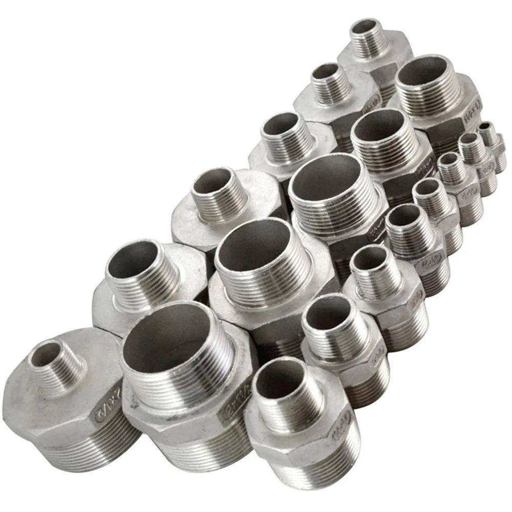 

1 PC New 1/2"x1/4" Male Hex Nipple Threaded Reducer Pipe Fitting Stainless Steel 304 NPT P0.5