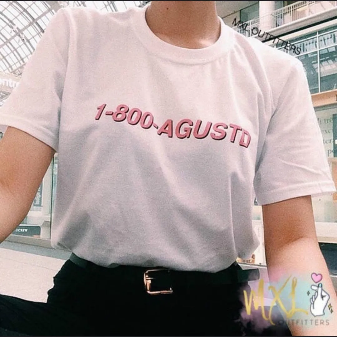 Новое поступление летняя модная Женская Базовая футболка Fangirl 1-800-agustd K-POP белая с