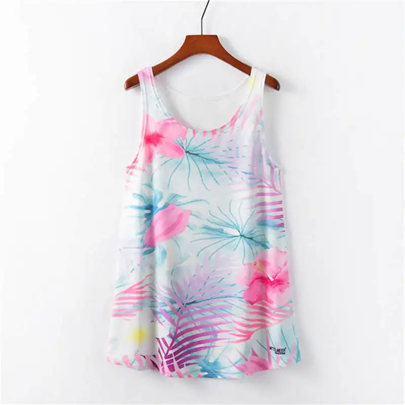 YH06098 RAISEVERN Women Sleeveless 3D Tank Top Boho Floral Print Summer Tank Blouse Top Casual Topic Streetwear Haut Femme - Цвет: YH06098