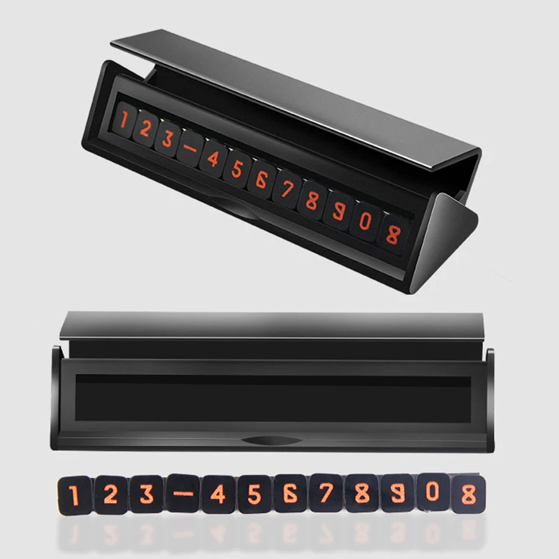 

Car Styling Temporary Parking Number Card hideable Car Parking Number Plate Car Styling phone Number Card Sticker