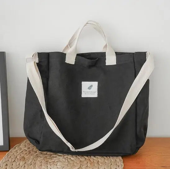 

New Solid Color Large Capacity Portable Canvas Bag Multi-function Simple Canvas Shoulder Bag Fashion Canvas Messenger Bag