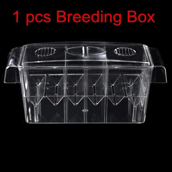 4 номера коробка для разведения прозрачная защитная пленка рыб акриловый аквариум ящик для заводчиков двойной Гуппи инкубационное изоляция инкубатора с присоской - Цвет: 1 pcs breeding box