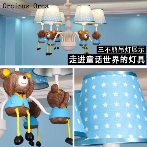Креативная люстра в виде медведя из мультфильма для мальчиков, для спальни, для детской комнаты, современный простой светодиодный светильник в виде животного