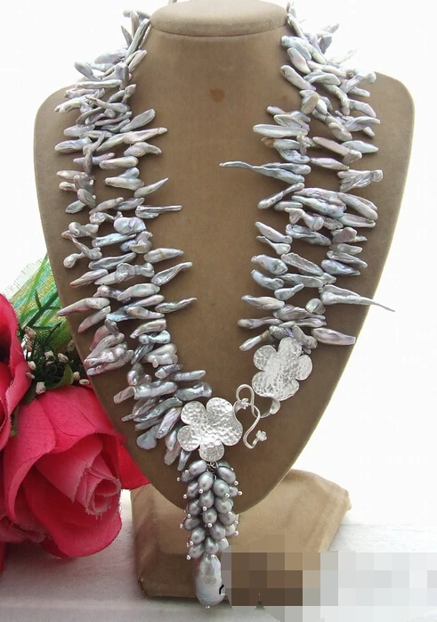 

huij 002004 Excellent! Keshi Pearl&Bead-Nucleated Pearl Necklace