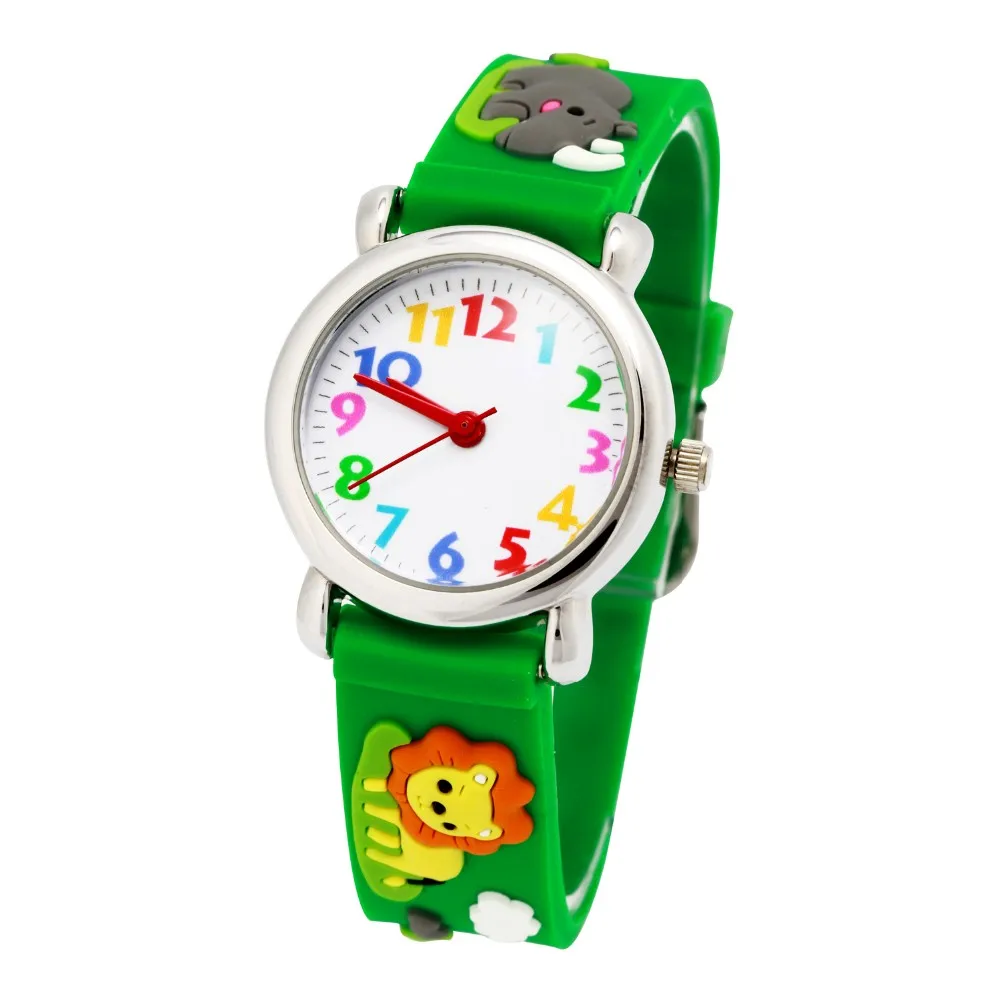 Брендовые кварцевые наручные часы детские для девочек и мальчиков Модные Повседневные Reloj Детские Силиконовые наручные часы Лев водонепроницаемые детские часы