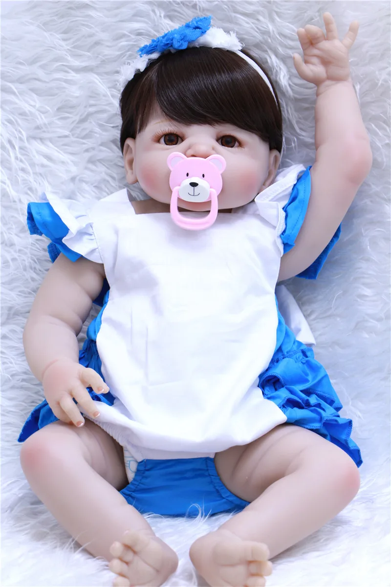 Мягкие прямые волосы большой Bonecas Принцесса Кукла Reborn для девочек Baby кукла милый