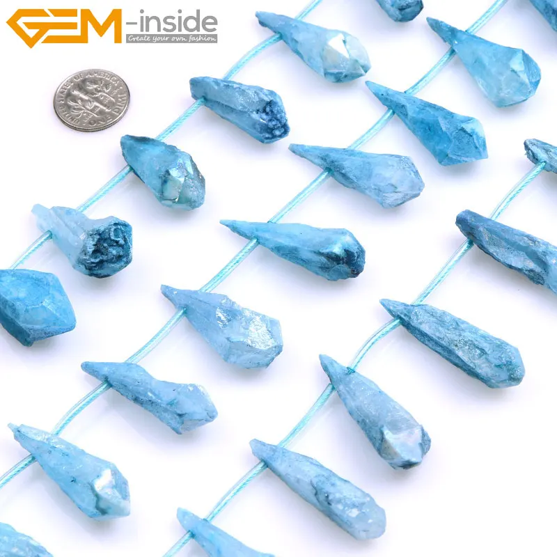

Raw Amethysts Stone Beads For Jewelry Making Dyed Color Loose Beads 6X37mm-6X44mm 15 inch DIY Gem-inside