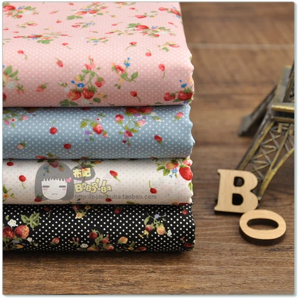 2016 Telas Patchwork Patchwork Fabric Fc010 Polka Strawberry Cotton Prints Cloth Full Fabric Costumiers Poplin Handmade Diy
