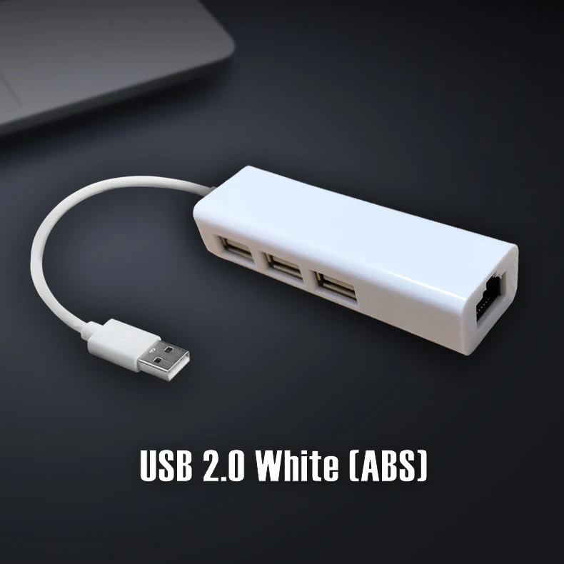 USB концентратор OFCCOM 2,0 3 порта в RJ45 10/100 Мбит/с Lan сеть USB Ethernet адаптер сплиттер для ноутбука Mac iOS Android - Цвет: White