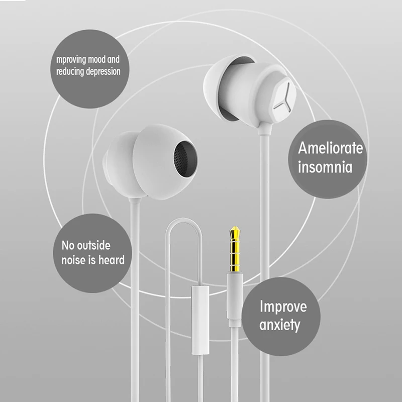 GOOJODOQ наушники для сна для детей, для студентов, мягкие проводные наушники 3,5 мм с микрофоном для телефона sony