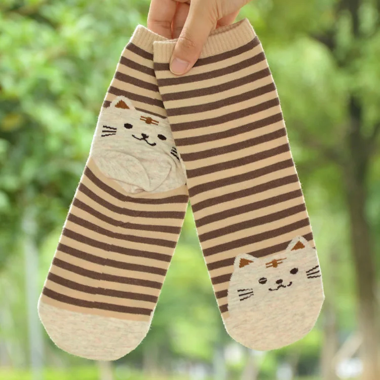 Hot 1 Pair Women Populor 3D Cartoon Animals Striped Socks Cat style Lovely Cotton Socks Cotton Ankle Casual Socks Hot 1 Pair Women Populor 3D Cartoon Animals Striped Socks Cat style Lovely Cotton Socks Cotton Ankle Casual Socks
