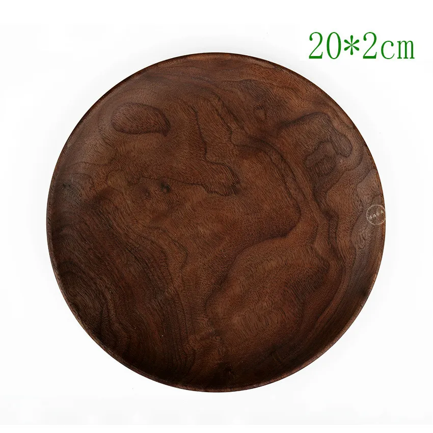 

20cm black walnut wood round dish table table quality tableware