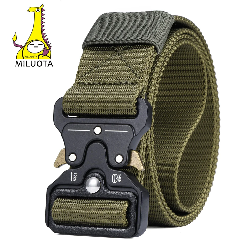 

MILUOTA Mens Tactical Belt Military Nylon Belt Outdoor multifunctional Training Belt Combat Belts Sturdy Waistband MU055