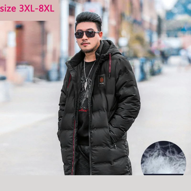 

New Winter super Large Clothing Men Down Jacket Loose Thickened Warm White Duck Down Thick Zipper Casual plus size 3XL-6XL7XL8XL