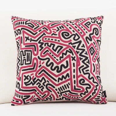 Keith Haring Граффити Печатные квадратные декоративные пледы Наволочки чехол для подушки наволочка для дивана дома Capa De Almofadas 45x45 см - Цвет: 7