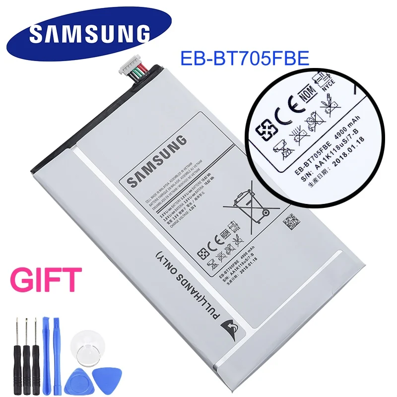 Сменный аккумулятор для планшета Samsung GALAXY Tab S 8 4 T700 T705 100% оригинал с аккумулятором на 4900 мА/ч