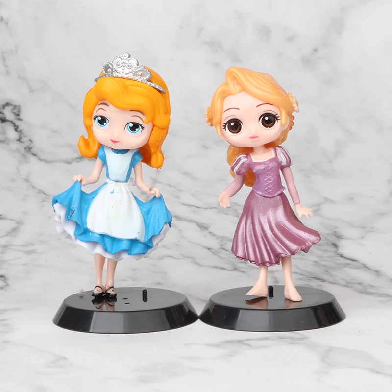 6 шт./компл. Q Posket Cinderella Snow white rapunzel Эльза Анна Алиса ПВХ экшн Фигурки игрушки Qposket