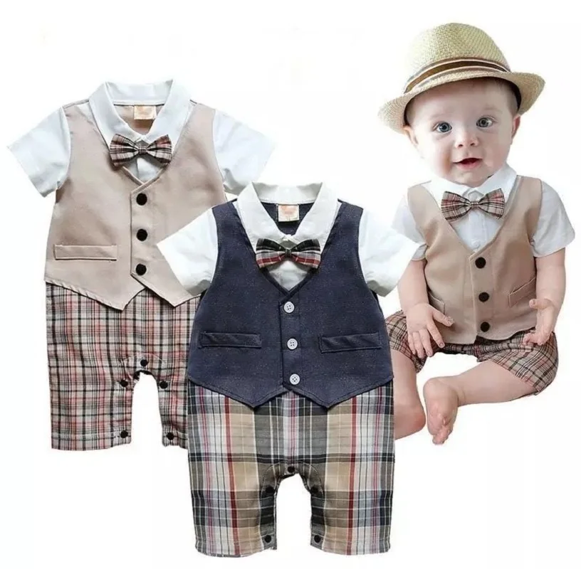 Kids Romper Boys Newborn Infant Baby Gentleman Romper Outfit Clothing 0