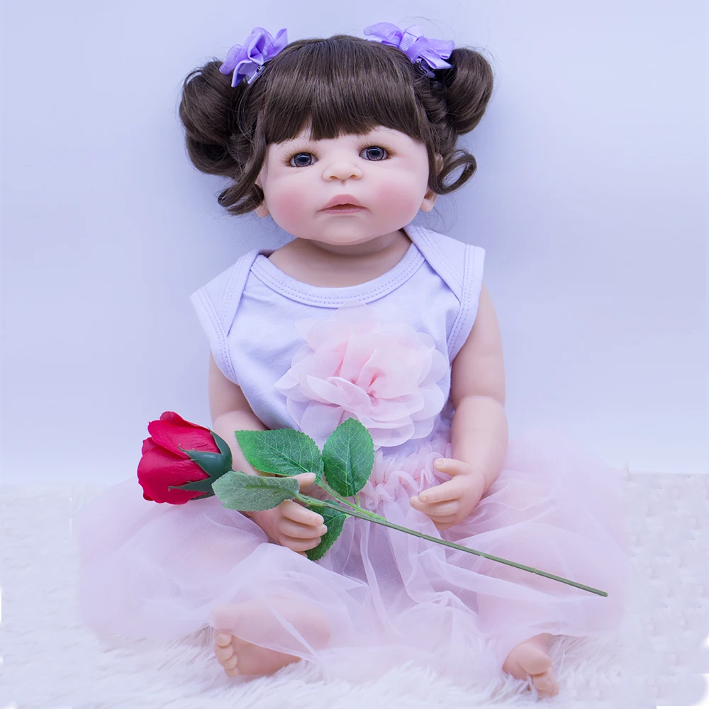 Высокое качество силикона Bebe Reborn Девочка Кукла 22 &quotмилый для новорожденных