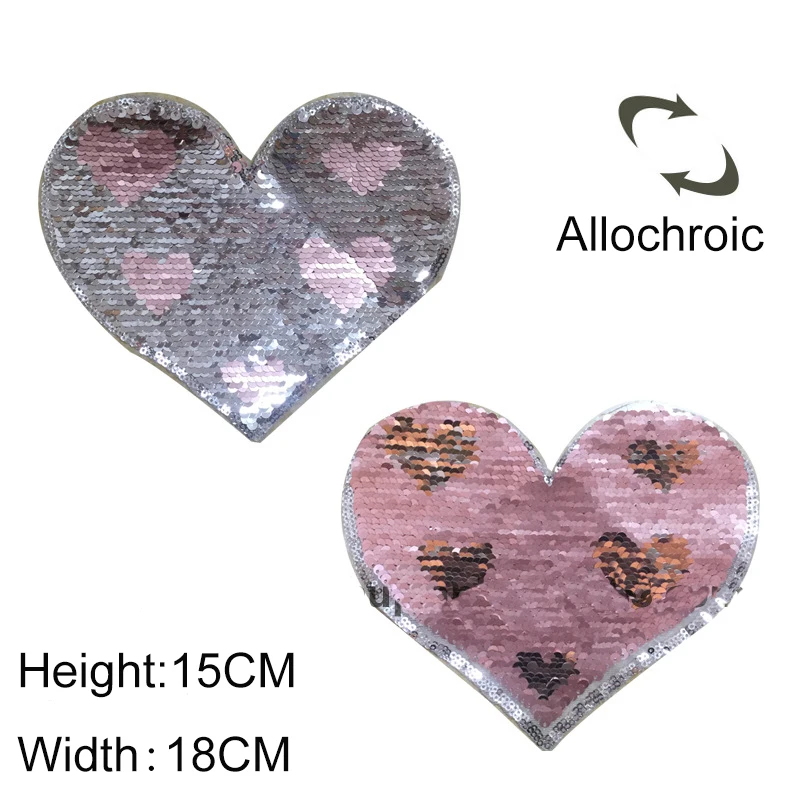 

1pcs Reversible Change Sequins Patches For Clothes Kids Boy Girl Adult T Shirt Sew On Embroidered Fabric Badges DIY Applique