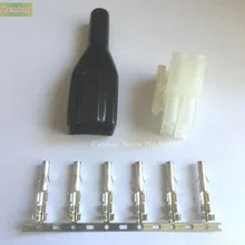 10 шт 6p 6-контактный переходник с внутренней короткие волны радио Мощность разъем кабель разъем W/рукав из нержавеющей стали для Yaesu FT-857D FT-89D IC-725A радио