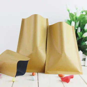 

DHL 8*12cm Open Top Party Kraft Paper Aluminum Foil Food Coffee Storage Packaging Bags Heat Seal Mylar Package Pouch 800Pcs/Lot