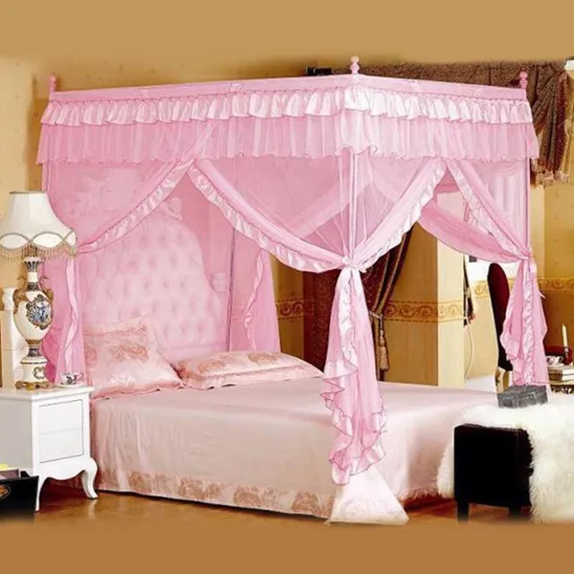 Cute Princess Double Bed Canopies S Four Corner Lace Insect Cute Princess Double Bed Canopies S Four Corner Lace Insect Canopy Netting Curtain Dome Polyester