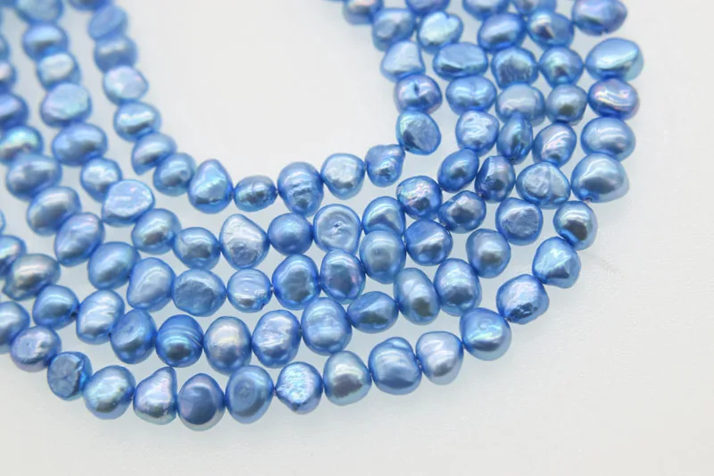 

10pcs freshwater pearl blue baroque 7-9mm loose beads nature beads for making jewelry necklace 14inch FPPJ wholesale