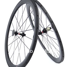 3 K полный углеродный дорожный велосипед 700C набор колес с шинами с камерой внутри-обод 50 мм, спицы, ступица, тормозная колодка