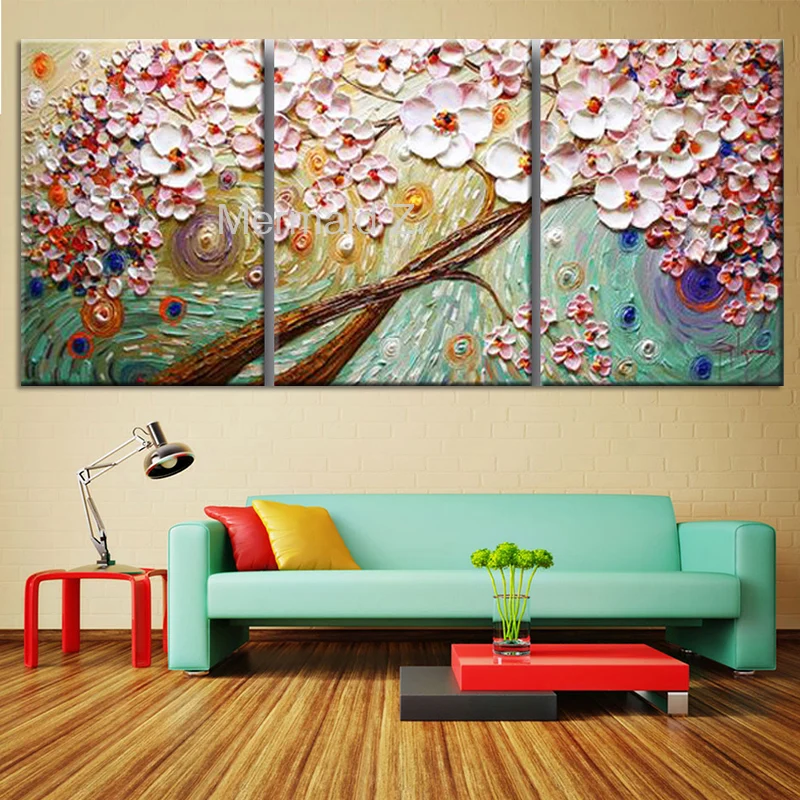 

100% hand-painted 3 piece art abstract oil painting vertical version the modern home on the canvas decoration wall pictures