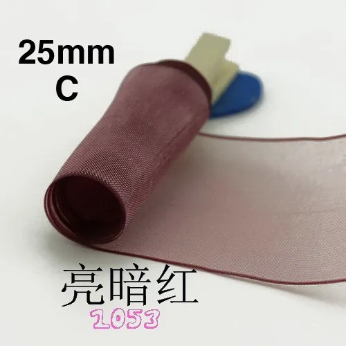 High Quality 25mm Solid Color snow yarn Ribbon Satin Ribbon DIY Manual Riband Bowknot Hair accessories snow yarn belt 10MLot_11