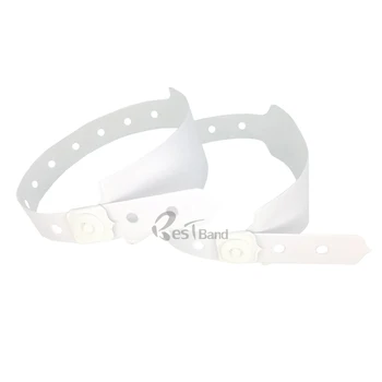 

50pcs White Color PVC Material cheap vinyl wristbands for events, waterproof id band for waterpark, hotel wristbands