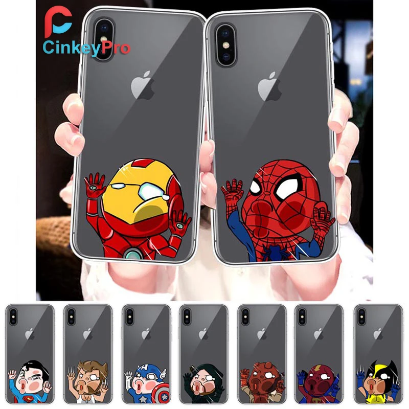 Силиконовый чехол CinkeyPro для iPhone X XR Xs Max 8 7 6 Plus S 5S SE прозрачный телефона TPU задний s