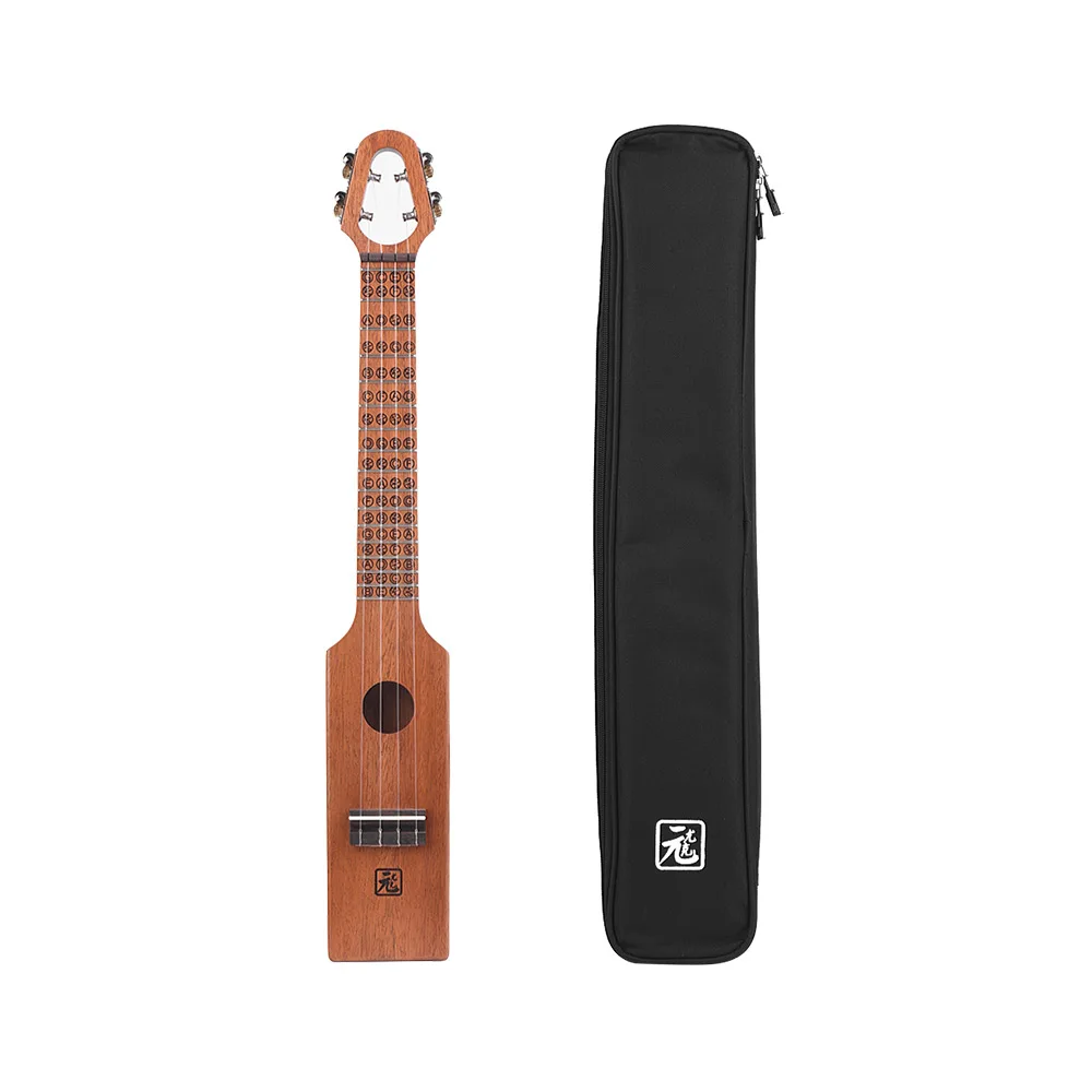 as show Портативный 2" Акустическая укулеле концертная Ukelele красное дерево компактный размер с резной музыкальной шкалой и Chord Chart сумка для переноски - Цвет: as show