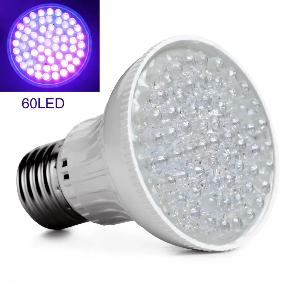 

Hot Ultra Bright E27 UV Ultraviolet Color Purple Light 60LED Lamp Bulb 110/220V