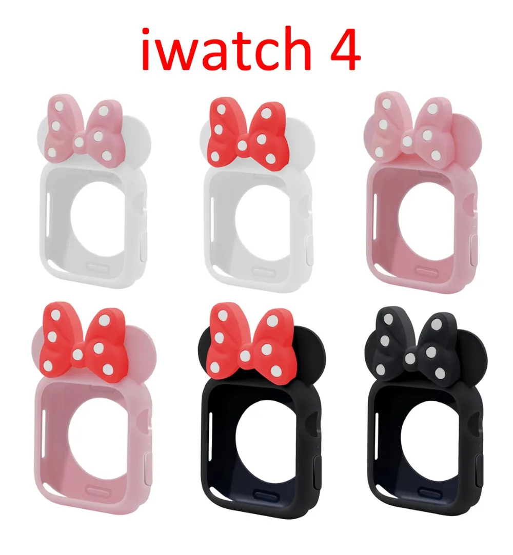 Soft Silicone Case Cover for iWatch Apple Watch Series 1234 44mm 40mm 38mm 42mm Mickey Mouse Tie 