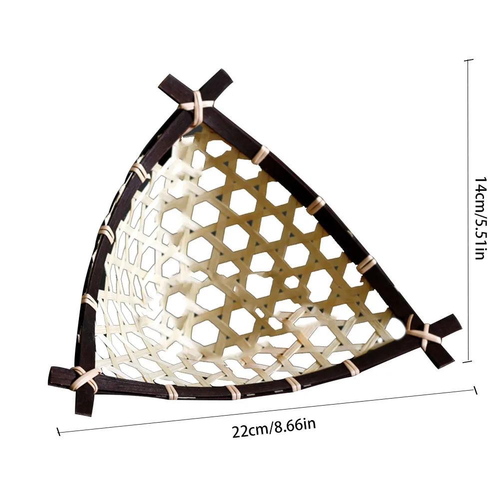Особенности ручной прямой треугольник бамбуковая корзина для хранения суши тарелка для сашими бамбуковые рамы сито фруктовый закусочный хлеб корзина