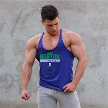 BOSTON 11 Bodybuilding Tank Top Men’s Tank Top Brand Clothing Fitness Men Singlet Sleeveless Cotton