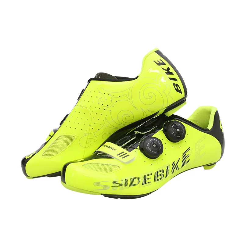 Sidebike Road ciclismo zapatos hombres fibra de carbono bicicleta zapatos auto-bloqueo transpirable ultraligero bicicleta zapatillas deportivas