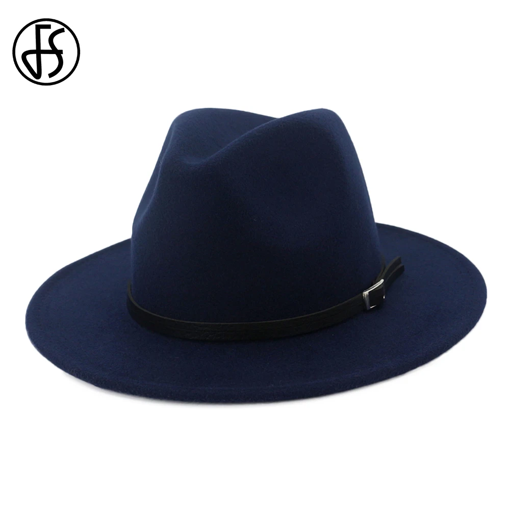 mens navy fedora hat