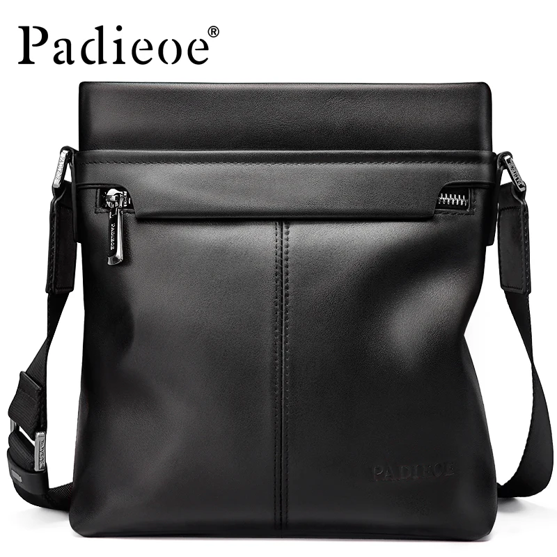 

Padieoe 2019 Men Shoulder Bags Genuine Leather Briefcase Business Casual Brand Handbag Men's Messenger Travel Bag Free Shipping