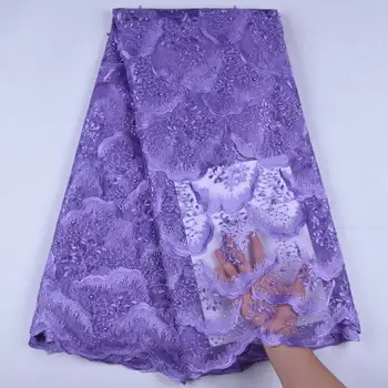 

Lilac Lace Fabric Latest African Velvet Lace Fabric 2019 High Quality Lace Embroidery French Lace Fabric For Wedding Dress S1659