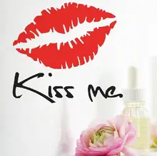 kiss me red lips wall vinyl sticker custom made home decoration wedding decoration 2017 fashion