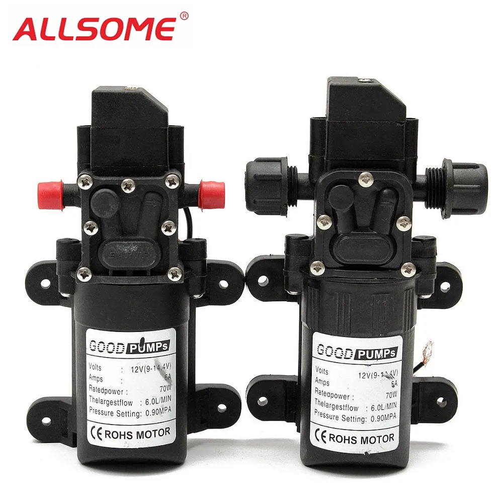 

ALLSOME FL-3308 DC12V 130PSI 6L/Min Water High Pressure Diaphragm Pump Caravan Boat HT1916-1917