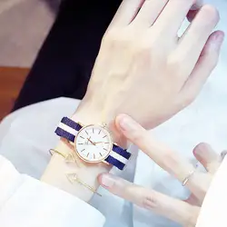 Модные женские часы Geneva с маленьким циферблатом, милые женские студенческие холщовые повседневные наручные часы Relogio